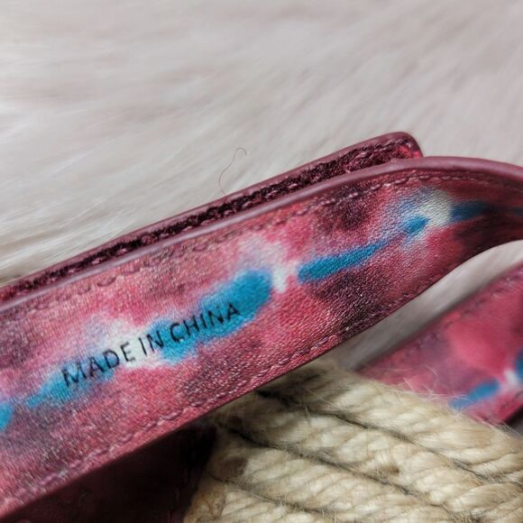 Tory Burch Sonda Flat Espadrille Hippie Tye Dye Leather Strappy Sandals Size 8 - Picture 8 of 9
